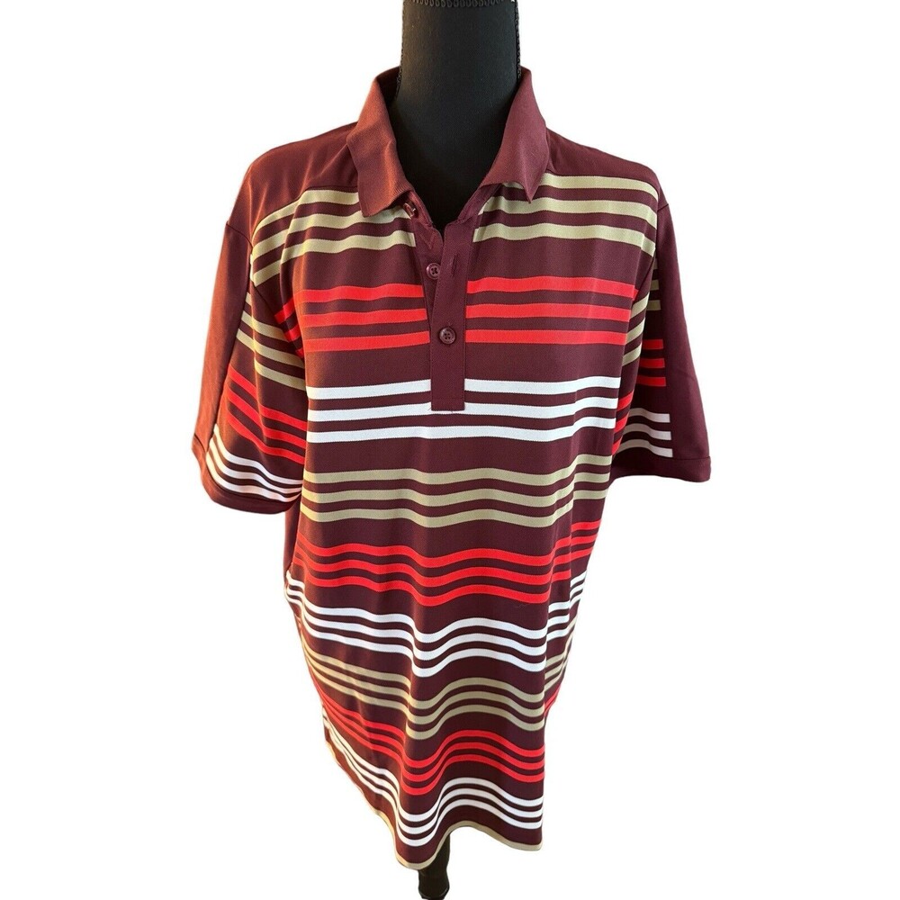CALLAWAY Mens Golf‎ Polo Shirts - Large maroon stripes